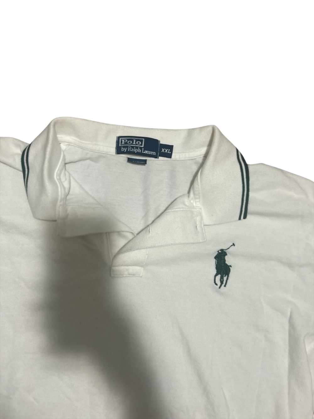 Polo Ralph Lauren Big Pony Polo Shirt XXL White Green Classic Fit Preppy - Picture 3 of 6